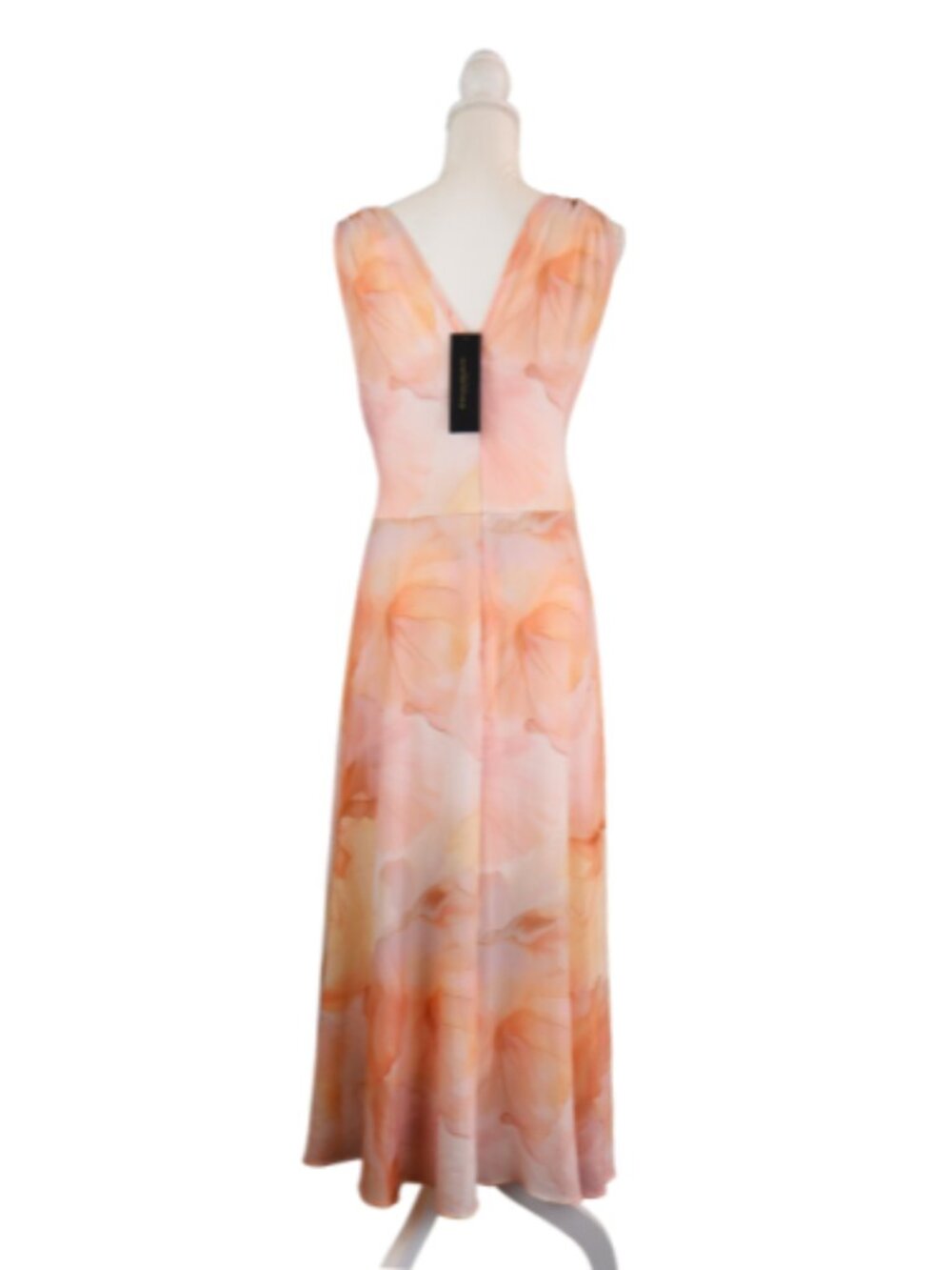 Donna Karen New York DKNY Apricot Peach V Neck Dress Formal Event Plus Size 18W - Picture 9 of 9
